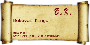Bukovai Kinga névjegykártya
